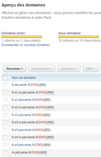 Limite 10 sous domaines chez 1and1