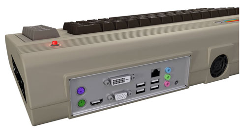 Le nouveau Commodore 64 vu de dos