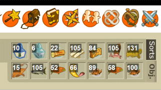 Inventaire de mon sacrieur level 50