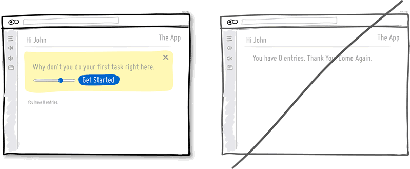 Try designing for zero data instead of just data heavy cases. Try designing for zero data instead of just data heavy cases.
